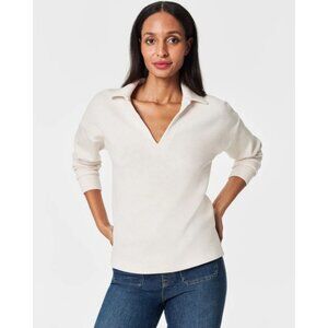 Spanx AirEssentials Polo Top Powder Size Large